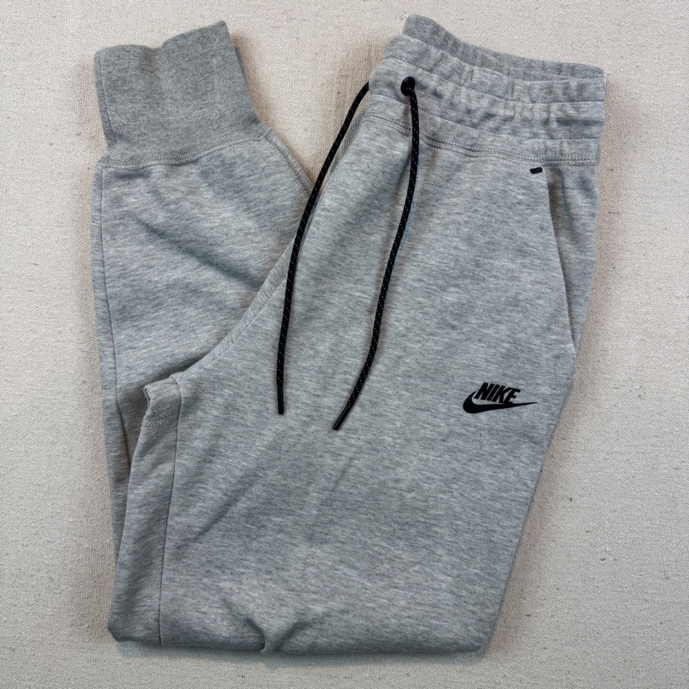 Nike Small Tech Fleece Joggers Men Gray Tapered Slim Fit Sweatpants